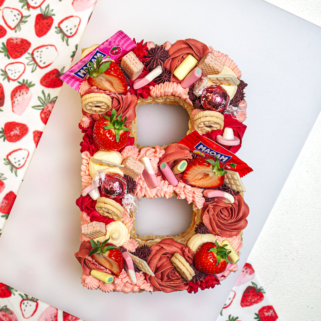 Letter Cake - Sweetie topped